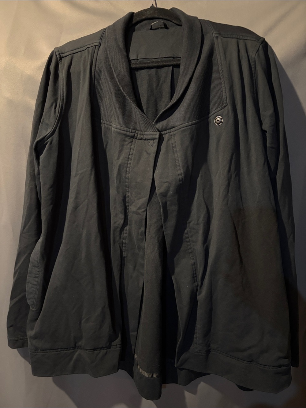 Source Unknown Black Shawl-Collar Women's Cardigan Jacket
